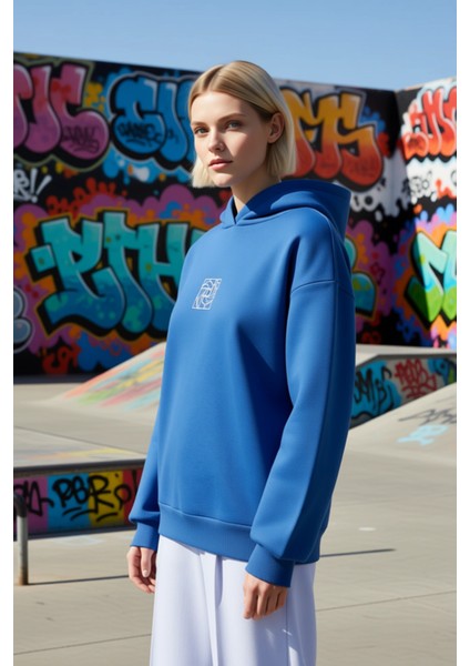 Kadın Kapüşonlu Düşük Kol Geometrik Desenli Oversize Örme Sweatshirt Fonksiyonel Dayanıklı indirimleri