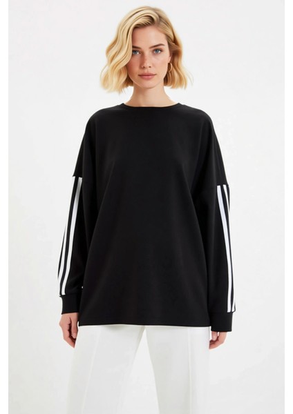 Kadın Bisiklet Yaka Düşük Kol Uzun Kollu Geniş Kalıp Sweatshirt Fonksiyonel Dayanıklı Spor modelleri