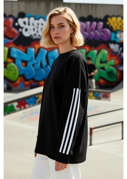 Kadın Bisiklet Yaka Düşük Kol Uzun Kollu Geniş Kalıp Sweatshirt Fonksiyonel Dayanıklı Spor indirimleri