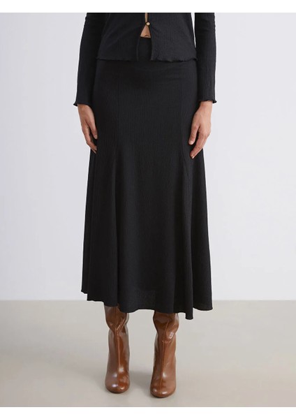 Soulife Siyah Beli Lastikli Dokulu Pileli Etek fiyatları