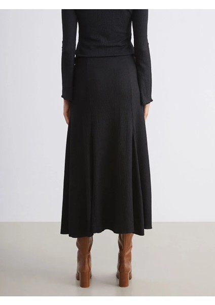 Soulife Siyah Beli Lastikli Dokulu Pileli Etek fırsatları