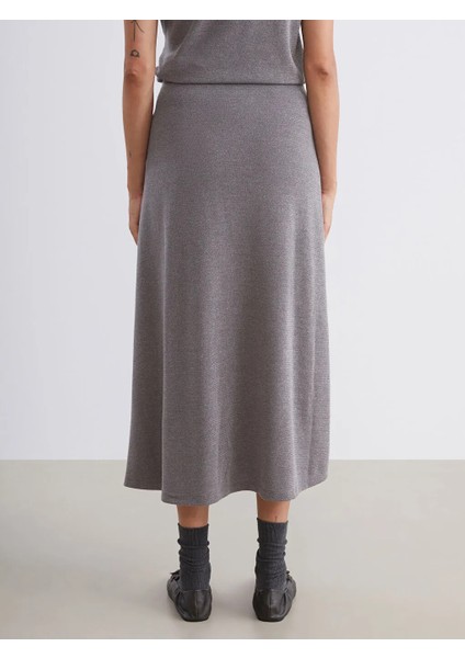 Soulife Gri Beli Lastikli Midi Etek fırsatları
