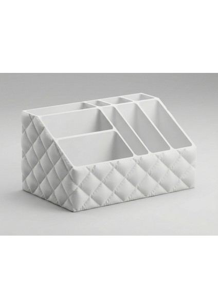 Elit Kapitone Tasarım Makyaj Organizeri – Lüks Dekoratif Masaüstü Düzenleyici – Doğa Dostu Özel Dokulu Fırçalık & Kozmetik Kutusu fiyatları