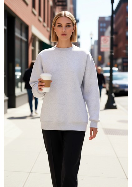 Kadın Bisiklet Yaka Düşük Kol Oversize Kalın Örme Sweatshirt Fonksiyonel Dayanıklı Estetik fiyatları