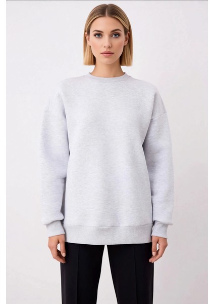 Kadın Bisiklet Yaka Düşük Kol Oversize Kalın Örme Sweatshirt Fonksiyonel Dayanıklı Estetik modelleri