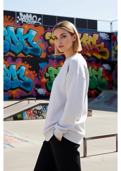 Kadın Bisiklet Yaka Düşük Kol Oversize Kalın Örme Sweatshirt Fonksiyonel Dayanıklı Estetik indirimleri