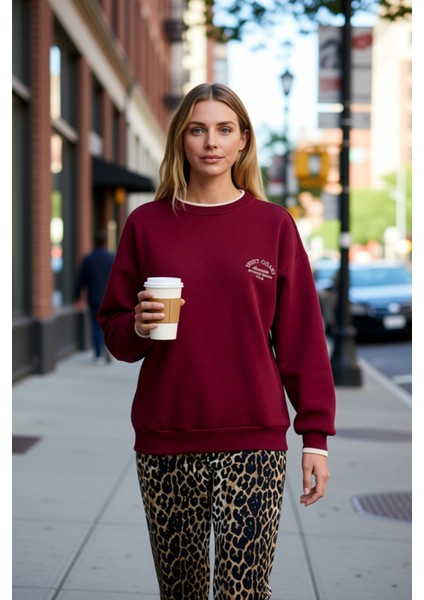 Kadın Bisiklet Yaka Düşük Kol Oversize Kalıp Nakış Detaylı Sweatshirt Fonksiyonel Kaliteli fiyatları