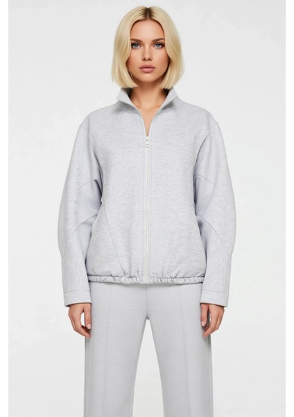 Kadın Dik Yaka Fermuarlı Düşük Kol Örme Sweatshirt Fonksiyonel Dayanıklı Kaliteli Konforlu modelleri