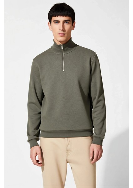 Erkek Dik Yaka Standart Kol Regular Kalıp Sweatshirt Fonksiyonel Dayanıklı Kaliteli Modern modelleri