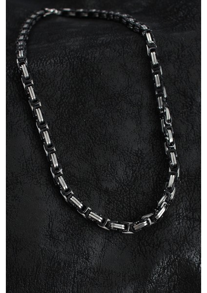 316L Çelik Kral Zincir Model Gümüş Renk Erkek Kolye - Lisinya