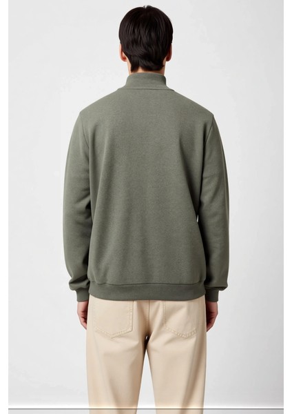 Erkek Dik Yaka Standart Kol Regular Kalıp Sweatshirt Fonksiyonel Dayanıklı Kaliteli Modern fırsatları