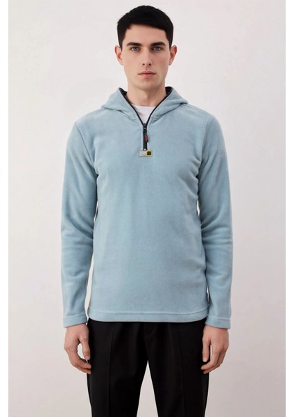 Erkek Kapüşonlu Standart Kol Polar Fermuarlı Sweatshirt Fonksiyonel Dayanıklı Kaliteli Şık modelleri