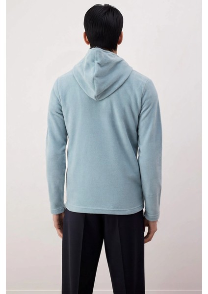 Erkek Kapüşonlu Standart Kol Polar Fermuarlı Sweatshirt Fonksiyonel Dayanıklı Kaliteli Şık fırsatları