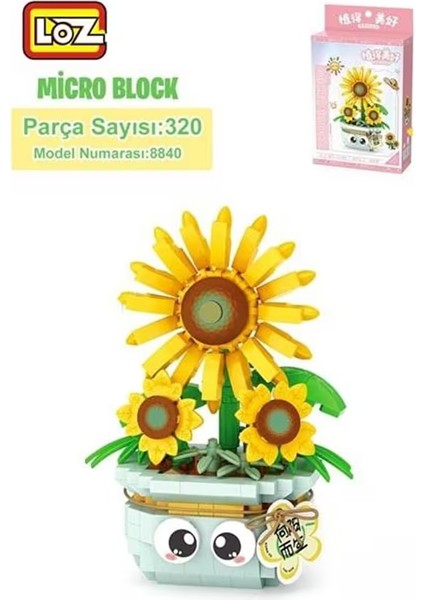 Evcil Çiçek Serisi: Saksıda Ayçiçeği | 320 Parça Mikro Bloklar | 14+ Yaş | Çiçek Maketi fırsatları