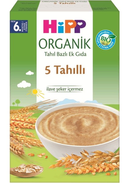 Organik 5 Tahıllı Tahıl Bazlı Kaşık Maması 200 gr