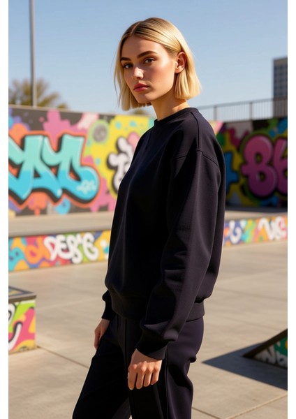 Kadın Bisiklet Yaka Düşük Kol %100 Pamuk Sweatshirt Fonksiyonel Dayanıklı Kaliteli Estetik indirimleri