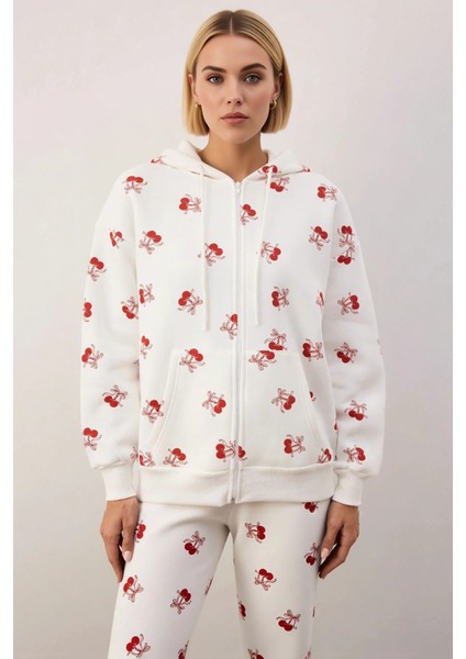 Kadın Kapüşonlu Düşük Kol Fermuarlı Baskılı Sweatshirt Fonksiyonel Dayanıklı Kaliteli Spor modelleri