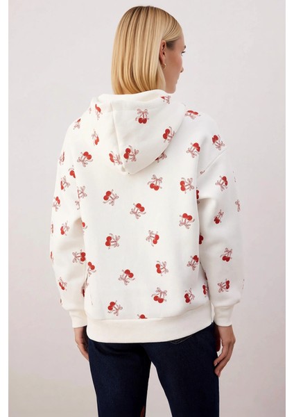 Kadın Kapüşonlu Düşük Kol Fermuarlı Baskılı Sweatshirt Fonksiyonel Dayanıklı Kaliteli Spor fırsatları