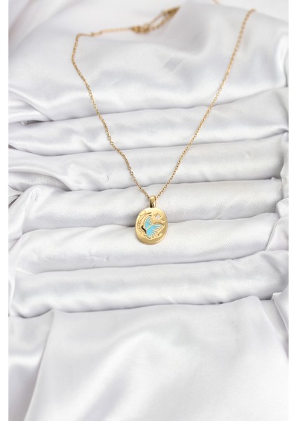 316L Çelik Zincir Gold Renk Kelebek Figür Kadın Kolye - Lisinya fiyatları