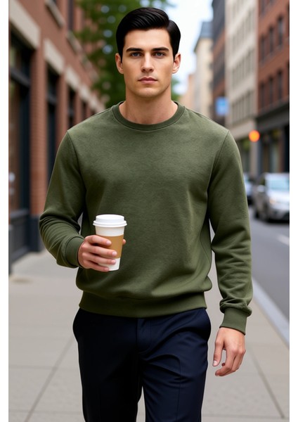 Erkek Bisiklet Yaka Standart Kol Regular Kalıp Sweatshirt Fonksiyonel Dayanıklı Kaliteli Şık fiyatları