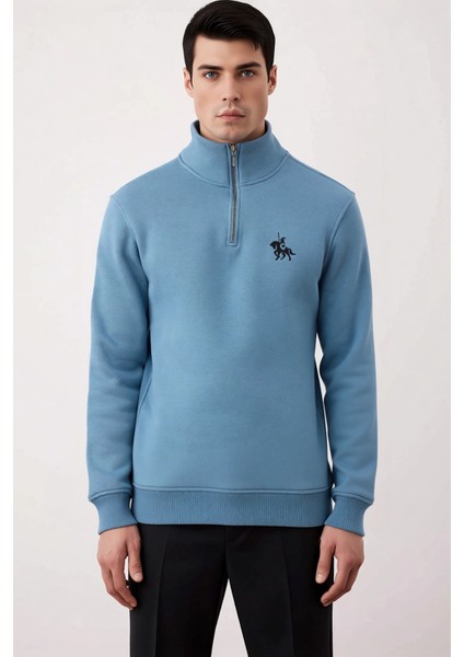 Erkek Dik Yaka Fermuarlı Standart Kol Regular Kalıp Sweatshirt Fonksiyonel Dayanıklı Rahat modelleri