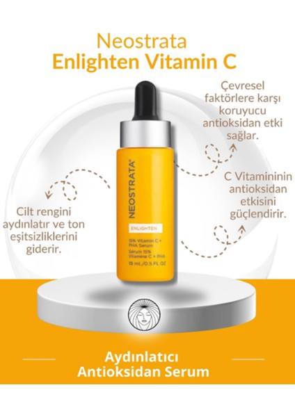 Enlighten %15 Vitamin C Cildin Doğal Olarak Oluşan Antioksidanlarını Güçlendirici Serum 15 ml