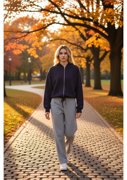 Kadın Kapüşonlu Düşük Kol Fermuarlı Selanik Örme Sweatshirt Fonksiyonel Dayanıklı Kaliteli