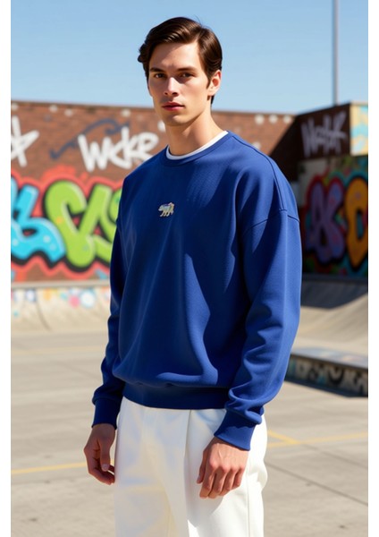 Erkek Bisiklet Yaka Standart Kol Oversize Fit Sweatshirt Fonksiyonel Dayanıklı Kaliteli Şık indirimleri
