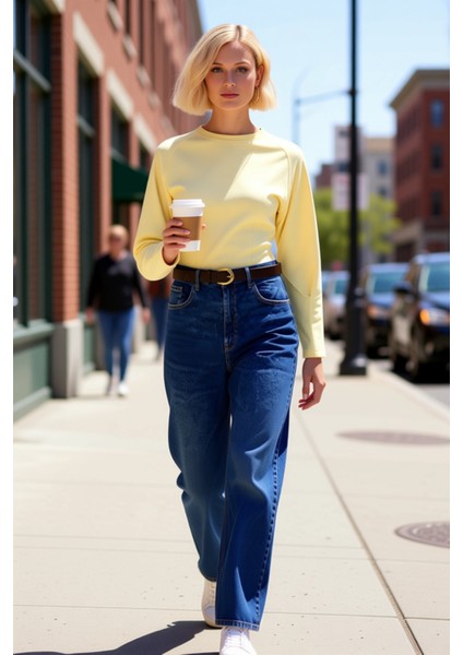 Kadın Bisiklet Yaka Reglan Kol Fitted Örme Sweatshirt Fonksiyonel Dayanıklı Kaliteli Rahat fiyatları