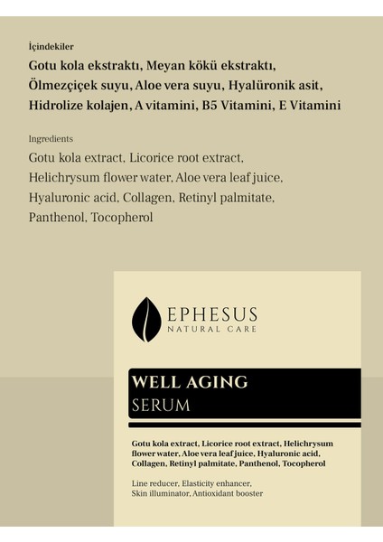 Well Aging Ince Çizgi ve Kırışıklık Karşıtı Cildin Esnekliğini ve Sıkılığını Artırıcı Serum 20ML fırsatları
