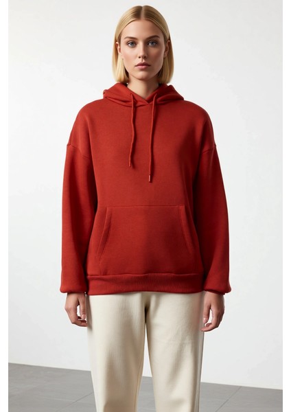 Kadın Kapüşonlu Düşük Kol Oversize Sweatshirt Fonksiyonel Dayanıklı Kaliteli Konforlu Spor modelleri