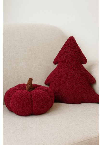 Teddy Dekoratif Çam Ağacı ve Balkabağı Yastık ve Iç Dolgulu Kırlent modelleri