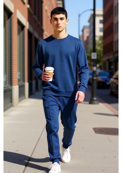 Erkek Düz Bisiklet Yaka Düşük Kol Uzun Kollu Sweatshirt Fonksiyonel Dayanıklı Kaliteli Şık fiyatları