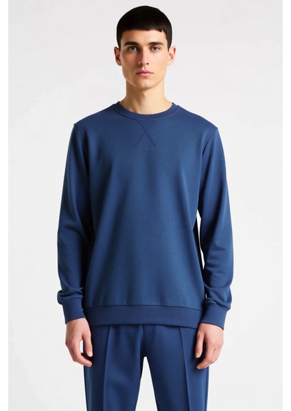 Erkek Düz Bisiklet Yaka Düşük Kol Uzun Kollu Sweatshirt Fonksiyonel Dayanıklı Kaliteli Şık modelleri