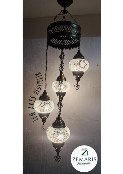 El Yapımı Otantik Mozaik 4 Lü Avize Tavan Sarkıt Dekoratif fırsatları
