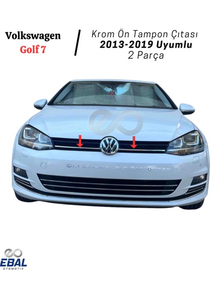 Vw Golf 7 Uyumlu Krom Ön Tampon Çıtası 2 Parça 2013-2019 P.çelik