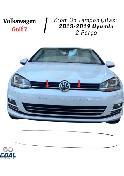Vw Golf 7 Uyumlu Krom Ön Tampon Çıtası 2 Parça 2013-2019 P.çelik fiyatları