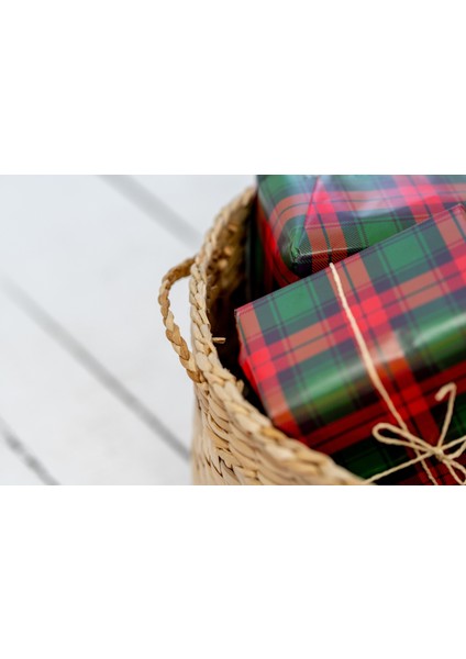 %100 El Yapımı Büyük Hasır Sepet | 39 cm Çap × 24 cm Yükseklik | Çok Amaçlı Organizer & Yılbaşı Hediyelik | Doğal Dekoratif Saklama Sepeti