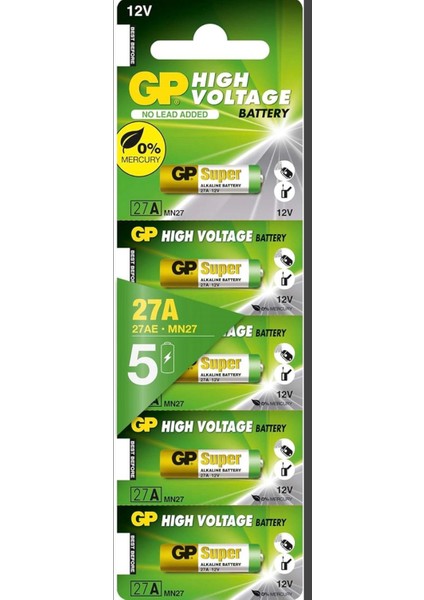 27A Pil 12V Alkalin 5 Adet