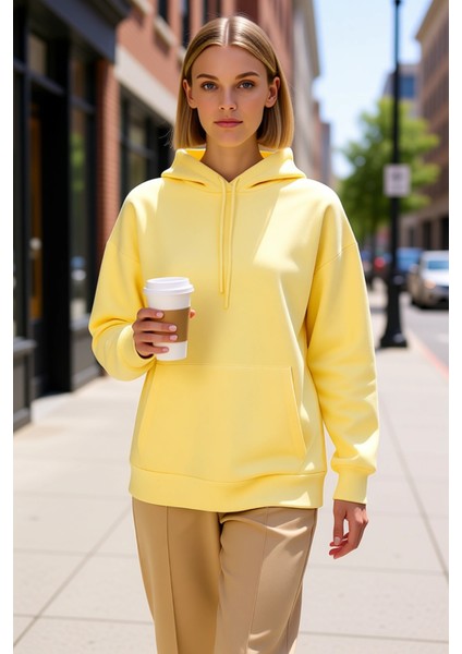 Kadın Kapüşonlu Düşük Kol Oversize Sweatshirt Fonksiyonel Dayanıklı Kaliteli Konforlu Spor fiyatları