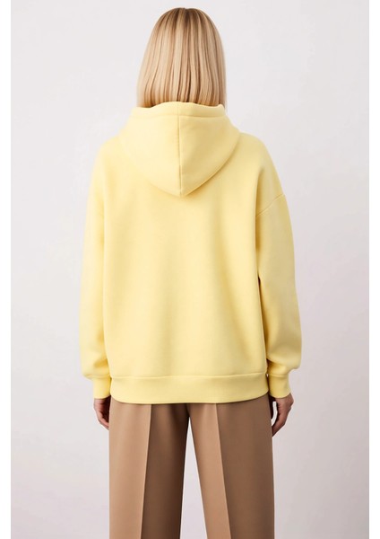 Kadın Kapüşonlu Düşük Kol Oversize Sweatshirt Fonksiyonel Dayanıklı Kaliteli Konforlu Spor fırsatları