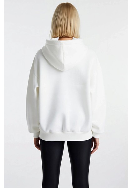 Kadın Kapüşonlu Düşük Kol Geometrik Desenli Oversize Örme Sweatshirt Fonksiyonel Dayanıklı fırsatları