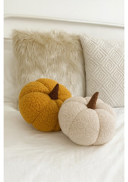 %100 Doğal Teddy Dekoratif Balkabağı Kırlent/yastık