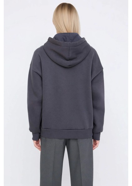 Kadın Kapüşonlu Düşük Kol Uzun Kollu Oversize Örme Sweatshirt Fonksiyonel Dayanıklı Modern fırsatları