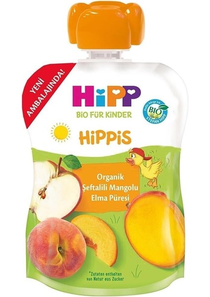 Organik Şeftalili Mangolu Elma Püresi 100 gr