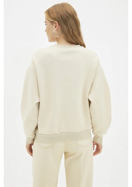 Kadın Bisiklet Yaka Balon Kol Örme Sweatshirt Fonksiyonel Dayanıklı Kaliteli Konforlu Spor fırsatları