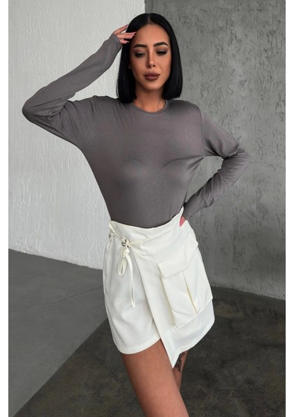 Rahat ve Şık Uzun Kollu Bisiklet Yaka Likralı Viskon Penye Body Füme ( Lisinya ) fiyatları