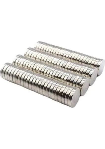 50 Adet 10X2MM Yuvarlak Neodyum Mıknatıs Güçlü Magnet Nikel Kaplamalı ( Lisinya )