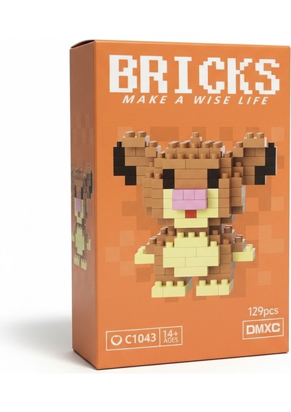 Bricks Aslan Kral Karakter Figürü 3D Mini Yapboz LEGO Oyuncak