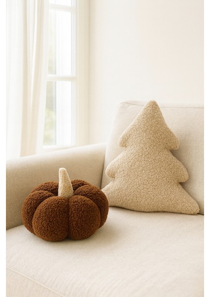 Teddy Dekoratif Çam Ağacı ve Balkabağı Yastık/kırlent modelleri